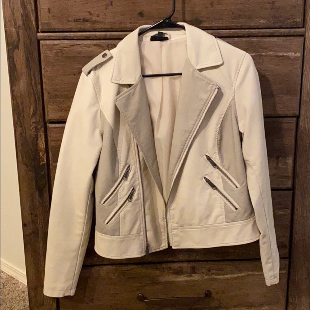 Faux leather jacket, cream